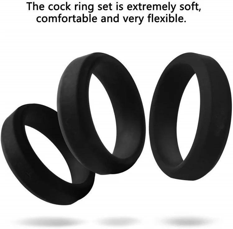 6 Different Size Cock Rings - Premium Grade Soft Silicone Penis Rings - Rose Toy