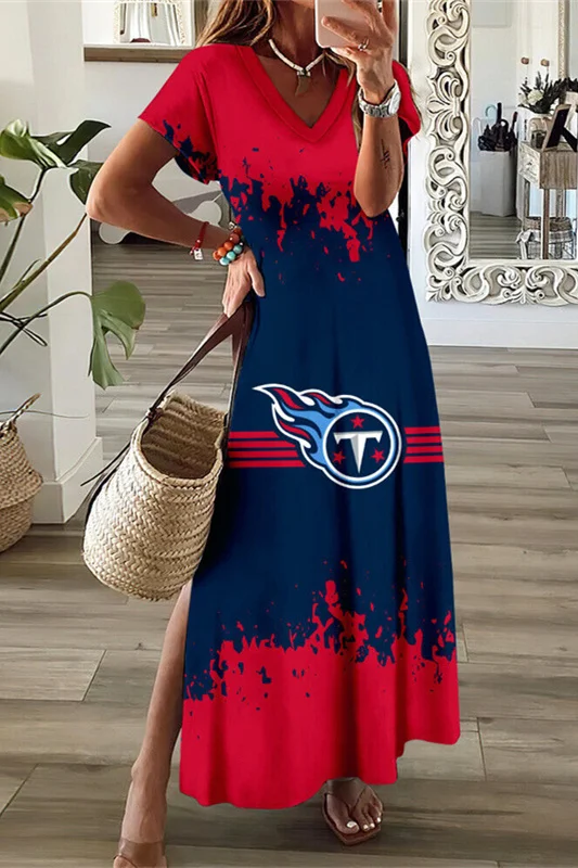 Tennessee Titans
V-Neck Sexy Side Slit Long Dress
