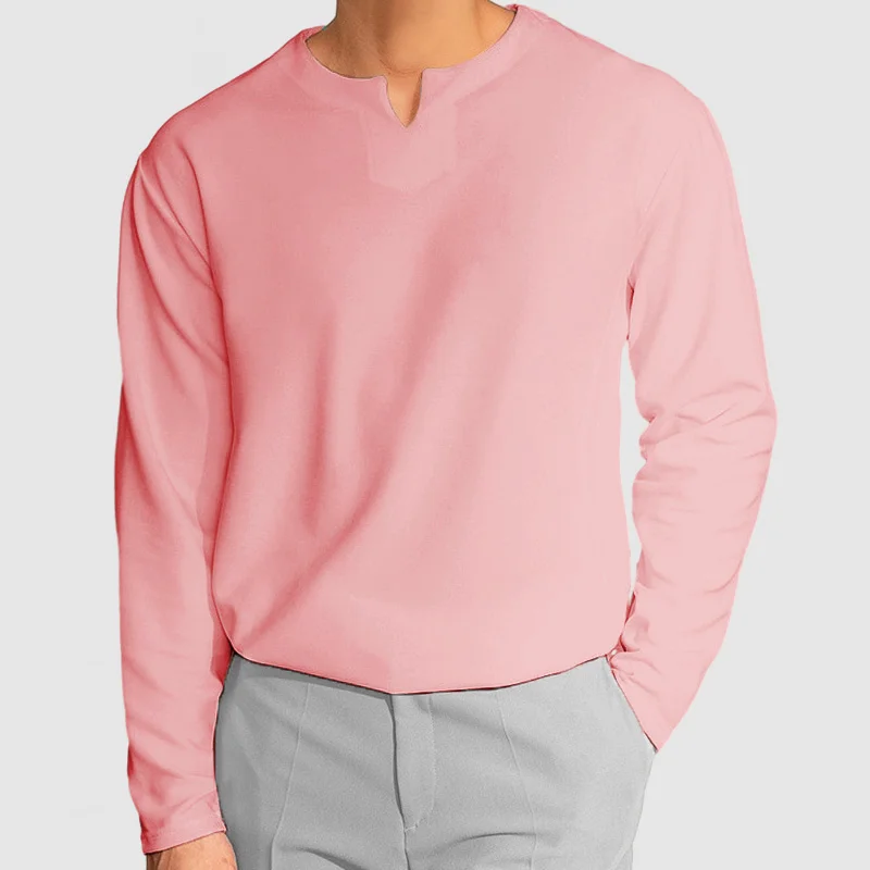 Gentleman's Simple V-Neck Cotton T-Shirt