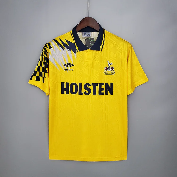 Retro Tottenham 92-94 Away Yellow   Football jersey retro