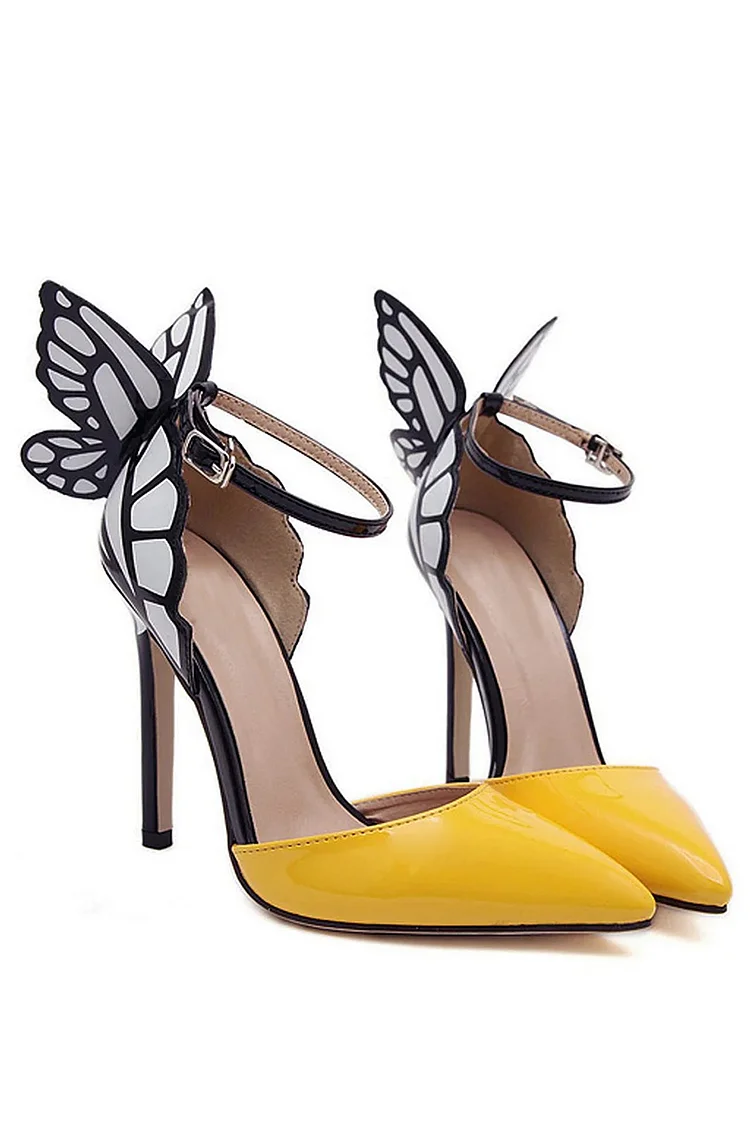 Retro Butterfly Decor Pointed Shoes