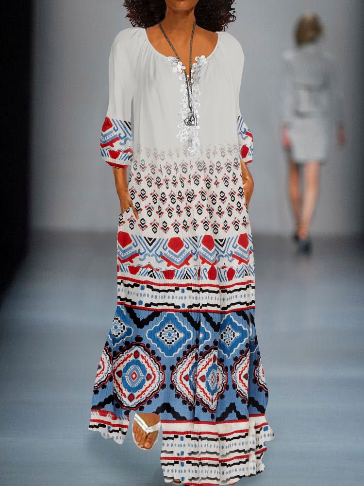 Printed Casual Lace Dress P181400630