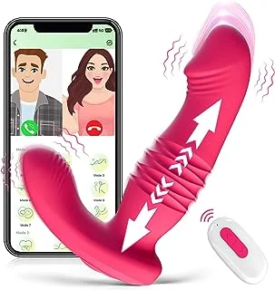 pornhint Pornhint Wearable Clitoral G Spot Thrusting Vibrator, APP Remote Control Clitoralis Panty Vibrator with 9 Thrusting & Vibrating Modes, G Spot Dildo Vaginal Butterfly Anal Adult Sex Toy for Women & Couples
