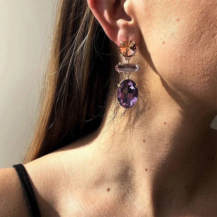 Crystal Glitter Hyperbolic Earrings