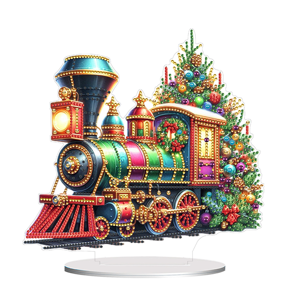 DIY Christmas Train Acrylic Special Shape Desktop Diamond Painting Art