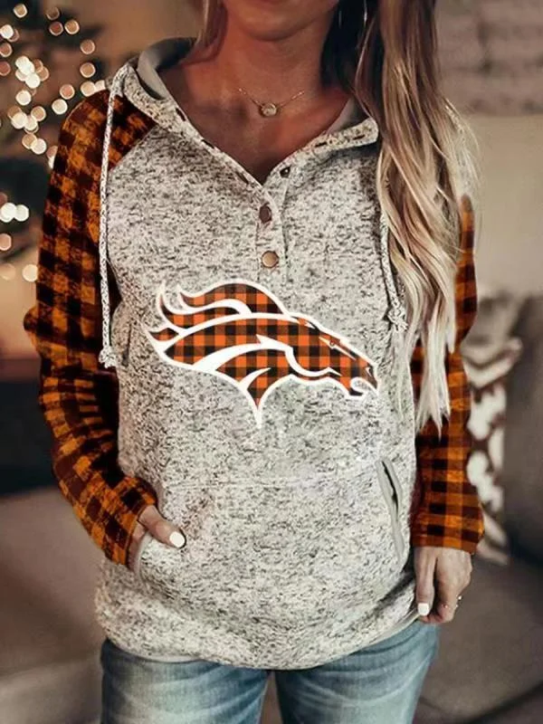 Denver Broncos
Fashion Printed Patchwork Hoodie