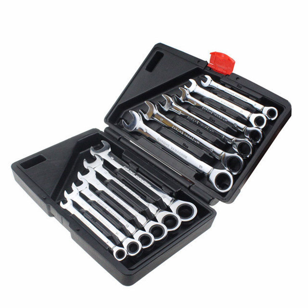 12pcs 8-19mm Ratchet Wrench Set 72T Fixed Head Open-end Ratcheting Spanner, 501 Original
12pcs 8-19mm Ratchet Wrench Set 72T Fixed Head Open-end Ratcheting Spanner, 501 Original