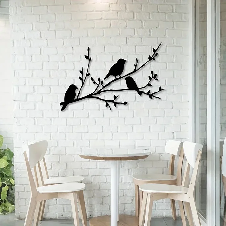 Bird on a Branch Metal Wall Art - Unique Tree Decor for Home