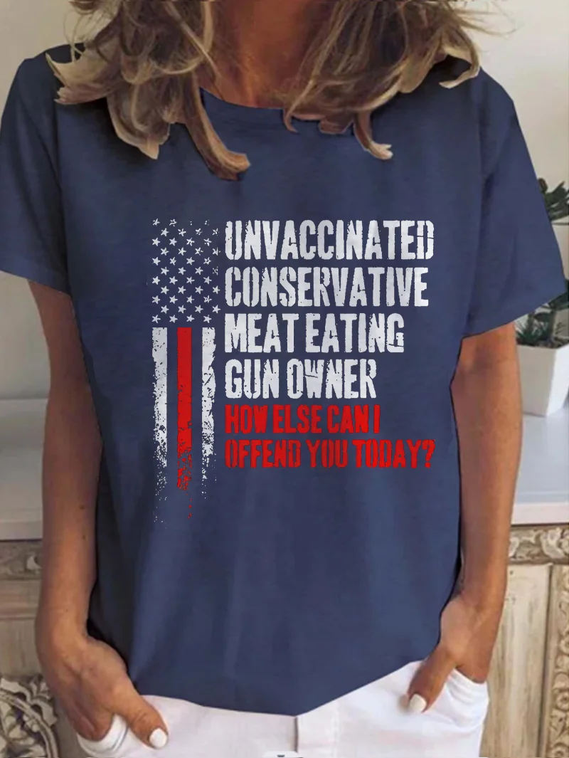 Unvaccinated Conservative Printed Women's T-shirt