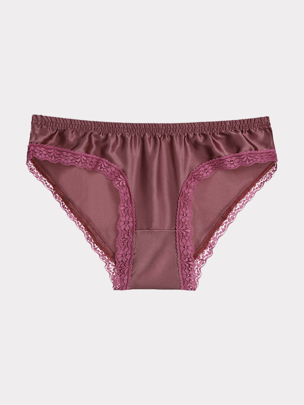 Clearance-Lovely Lace Trim Silk Panties REAL SILK LIFE