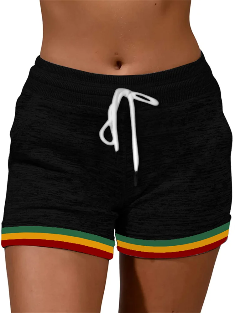 Black Pride Inspired Drawstring Casual Shorts