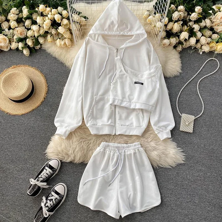 Solid Color Sports Three-Piece Set P15076