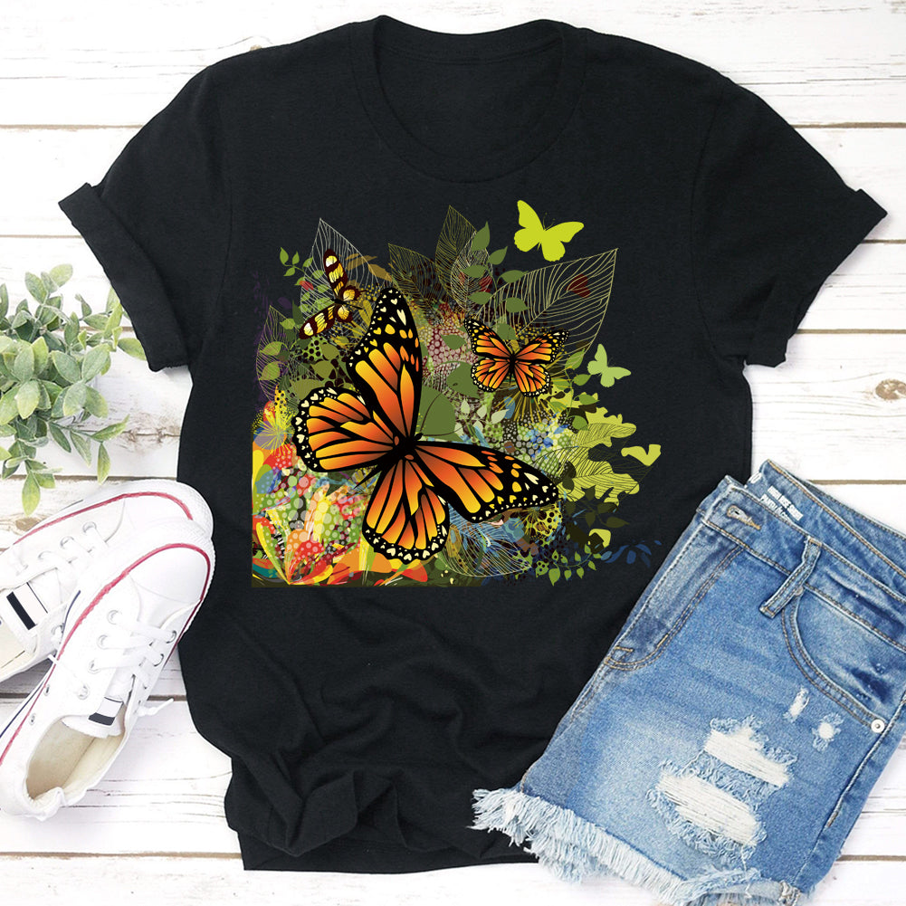 Butterfly flowers T-Shirt Tee-04980-Guru-buzz