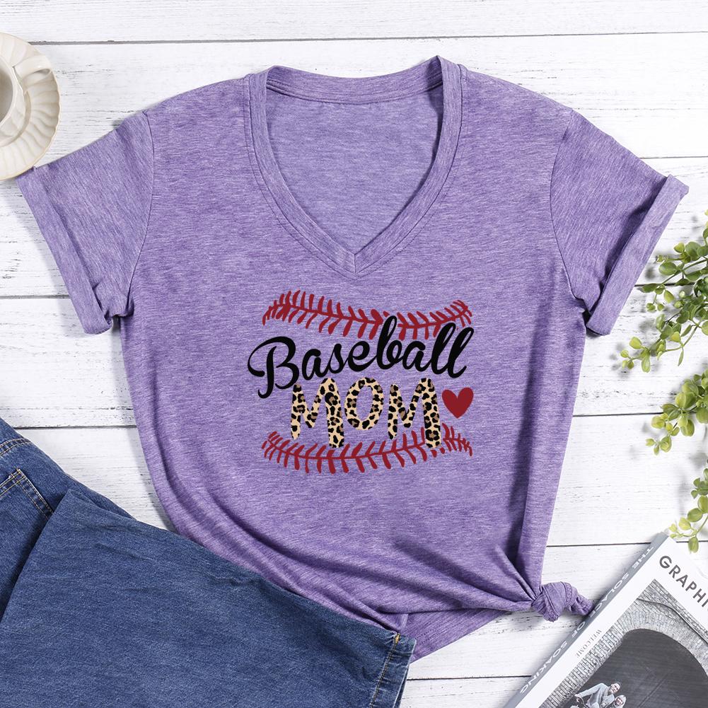 Baseball momT V-neck T Shirt-Guru-buzz