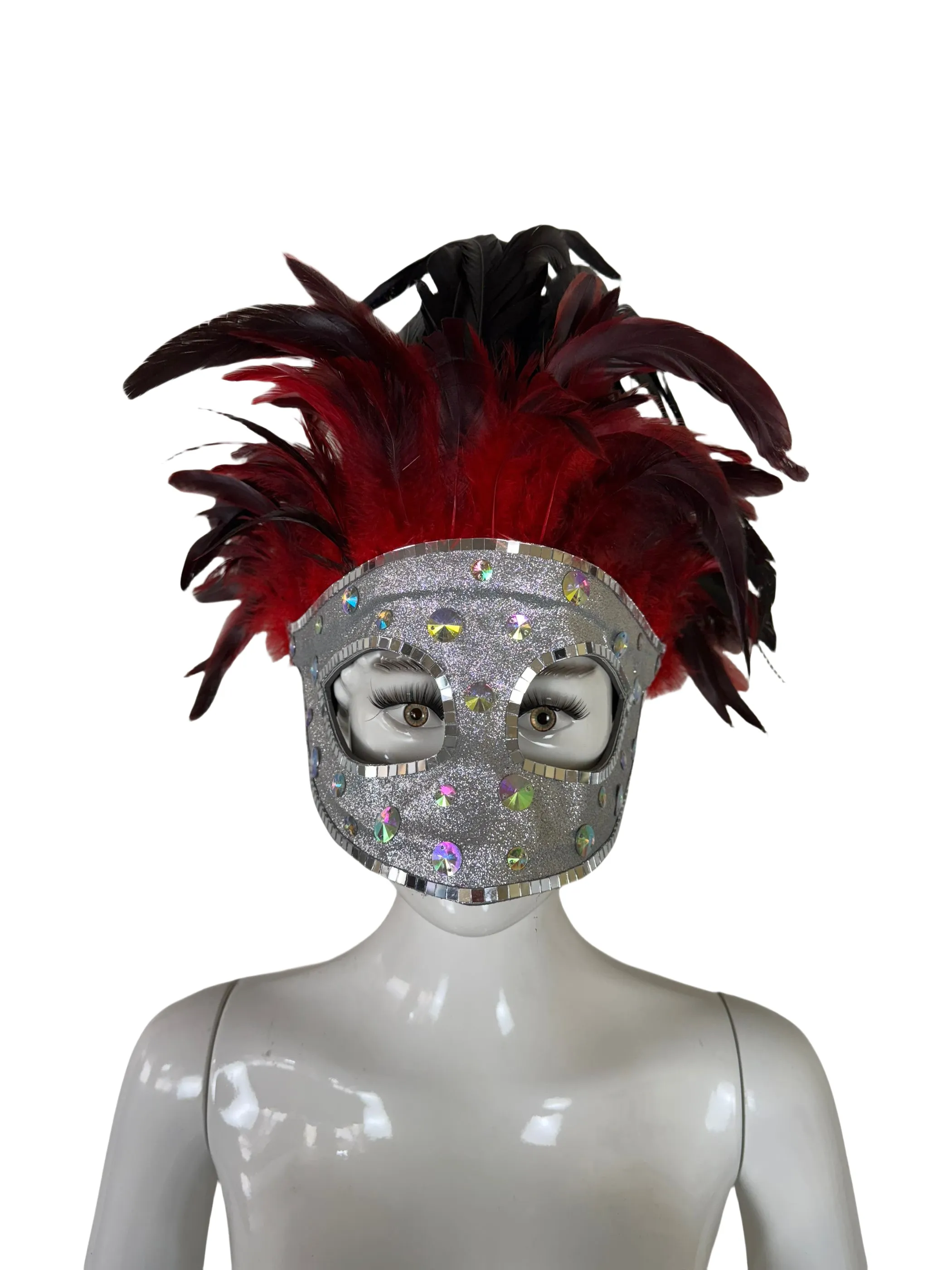 VCSHOES Feather headdress samba costume carnival halloween party bar performance hat makeup dance wings parade