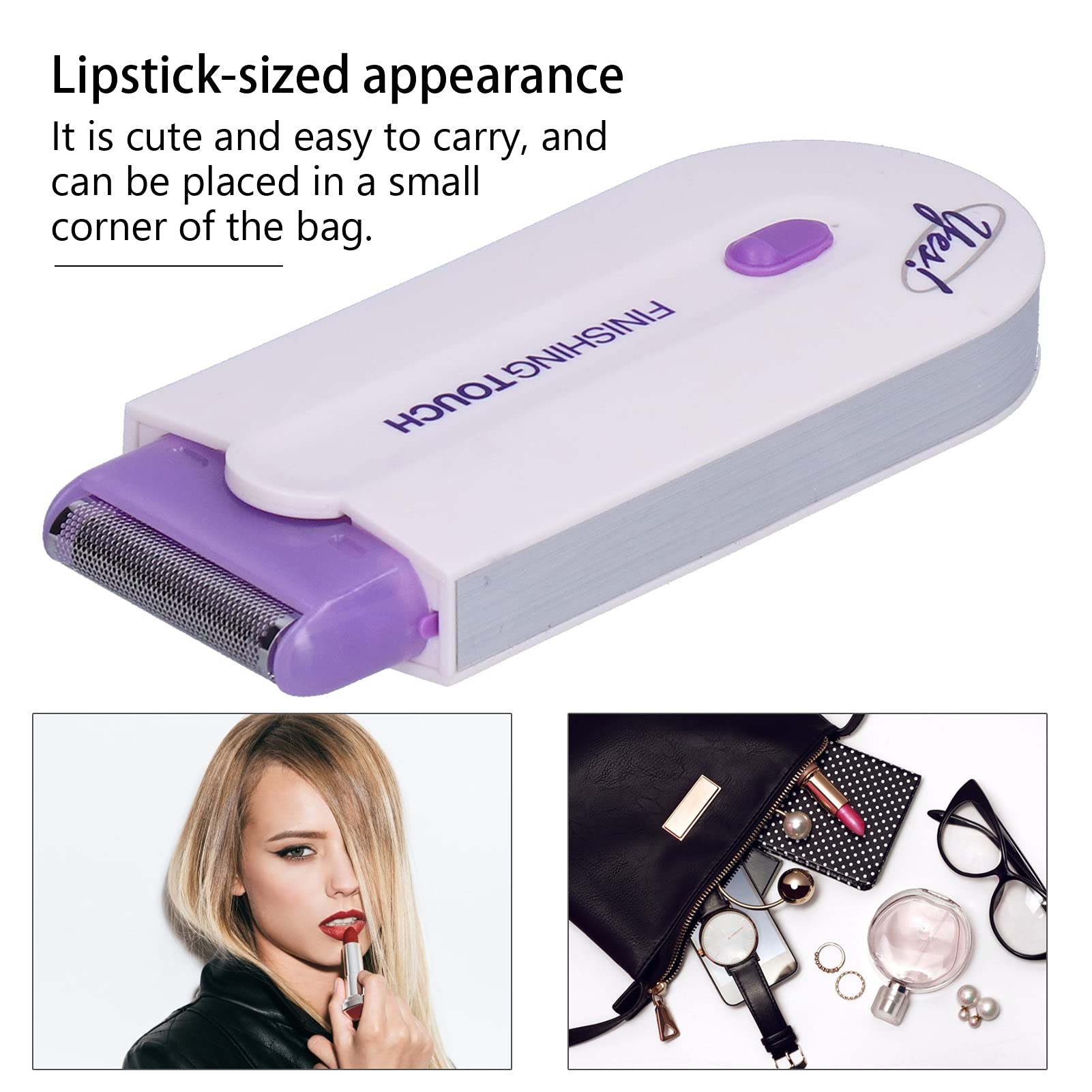 Unisex smooth handle rechargeable epilator for underarms arms and legs