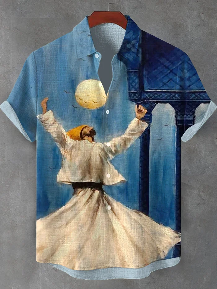 Men's Whirling Dervish Rumi Spiritual Art Print Shirt