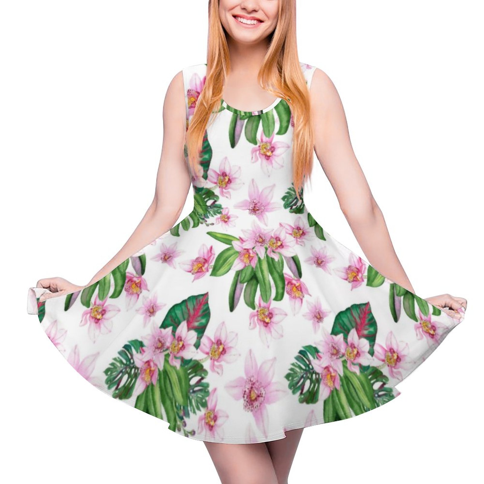 tropical skater dress Stretchy tropical skater dress