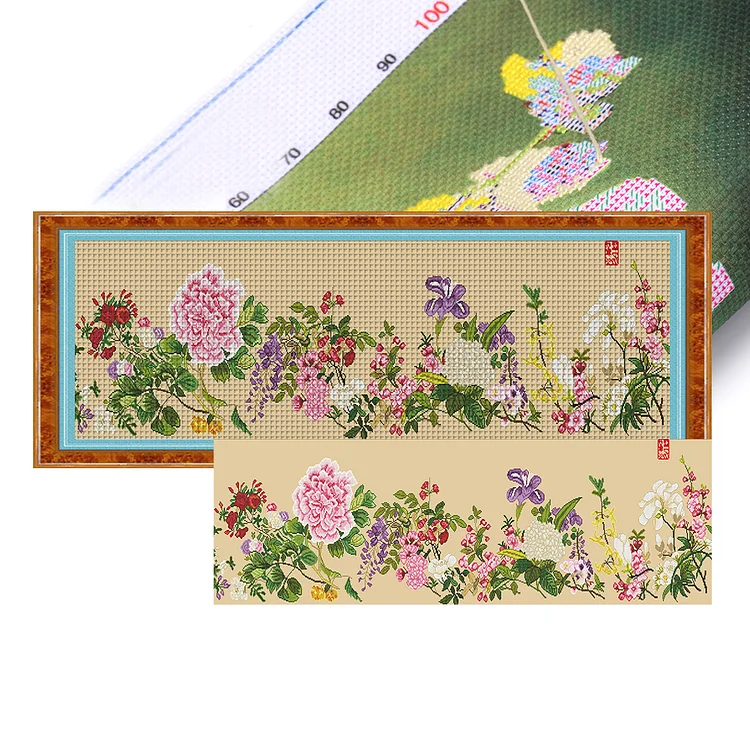 All Things Spring Together (160*50cm) 11CT Stamped Cross Stitch gbfke