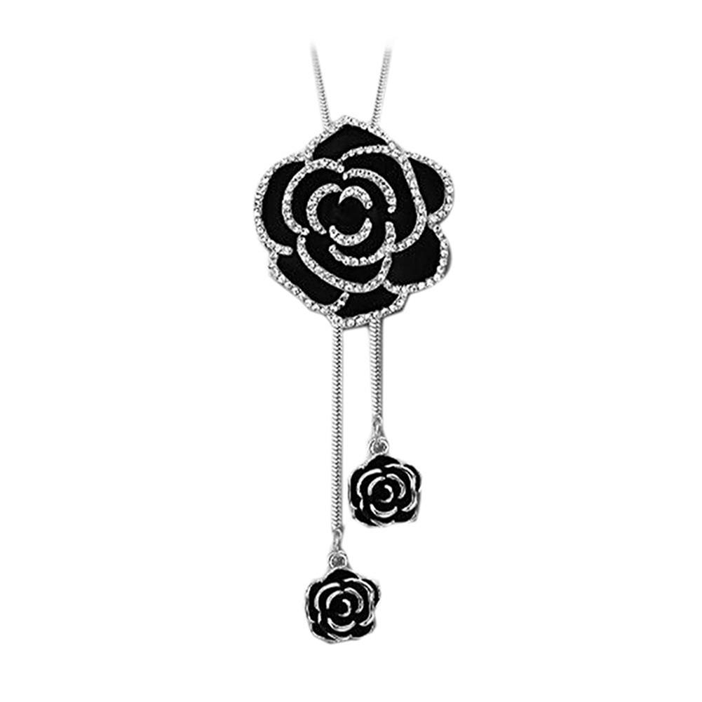 Black Rose Flowers Long Necklace Sweater Chain Crystal Women Jewelry Gift, 501 Original
Black Rose Flowers Long Necklace Sweater Chain Crystal Women Jewelry Gift, 501 Original