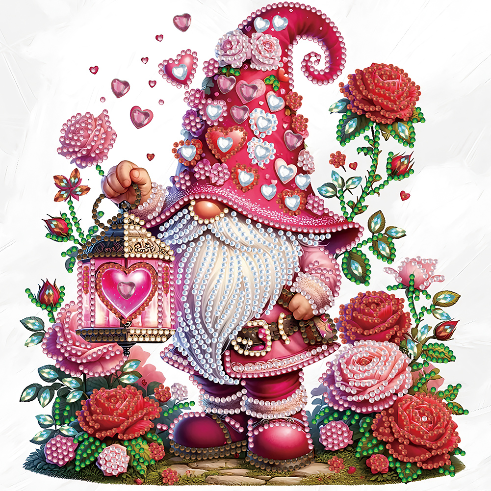 Diamond Painting - Full Round - Valentines Day Gnome (30*30cm)-1119655.05