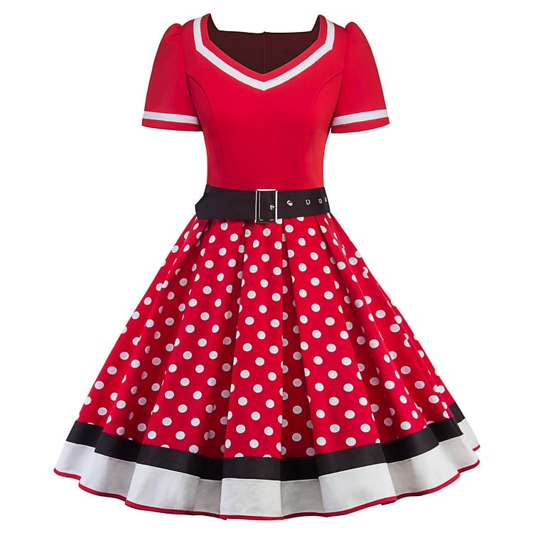 4 Colors Vintage Spot Dress SP13847