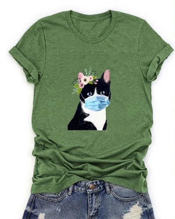 Women Printed Short Sleeves Casual T-shirts
