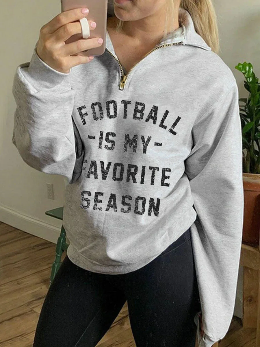 Football Is My Favorite Season Zipper Sweatshirt