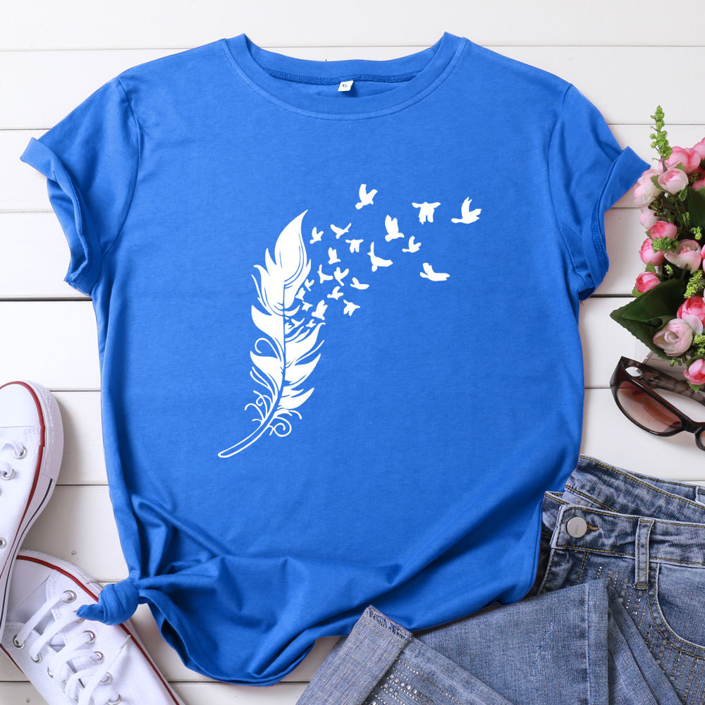 Feather Pigeons Women's Cotton T-Shirt | ARKGET