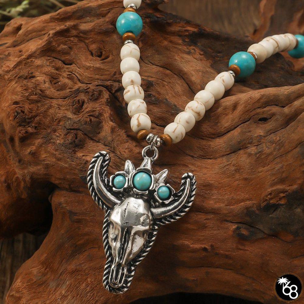 Bull head turquoise necklace | 168DEAL