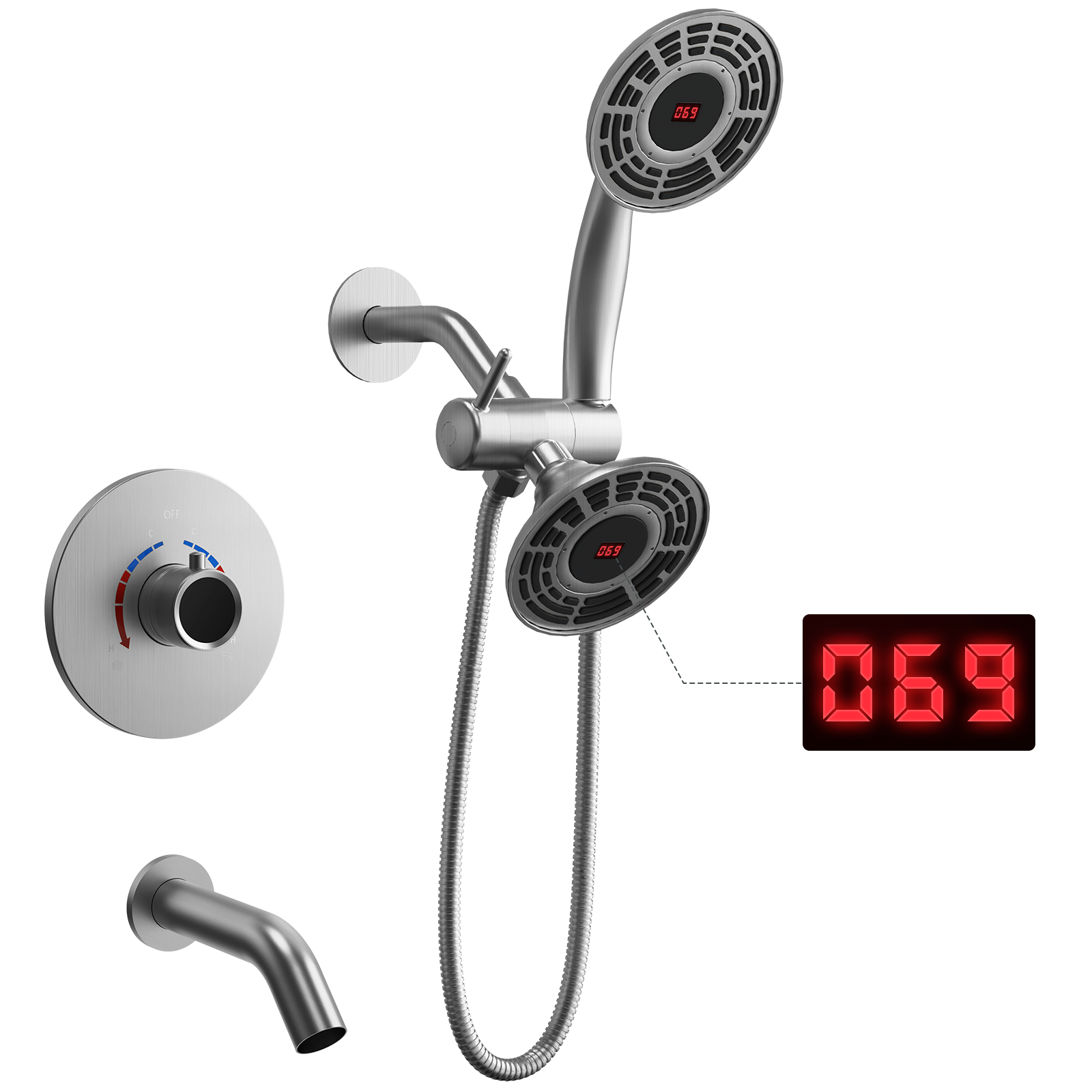 SFS1020NK5 EVERSTEIN Digital Display Thermostatic Shower Head Faucet