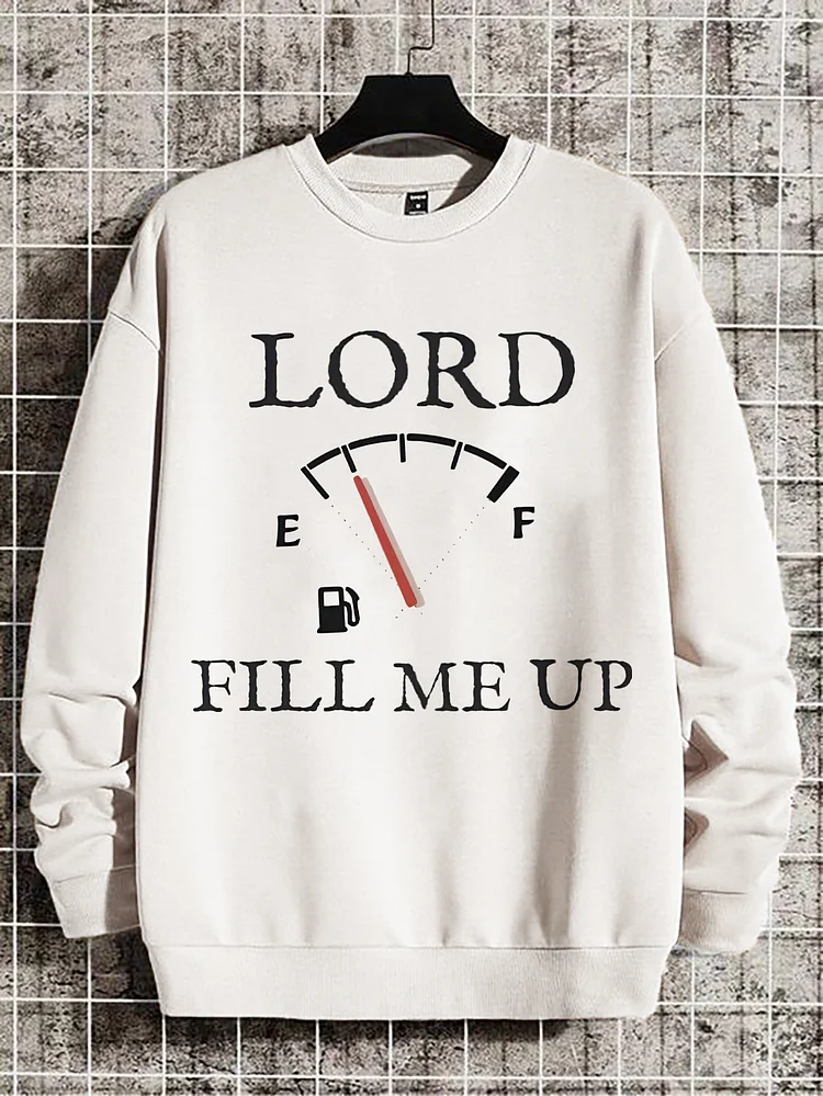 Men's Lord Fill Me Up Print Cotton Casual Sweatshirt