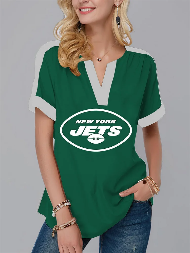New York Jets
Fashion Short Sleeve V-Neck Shirt