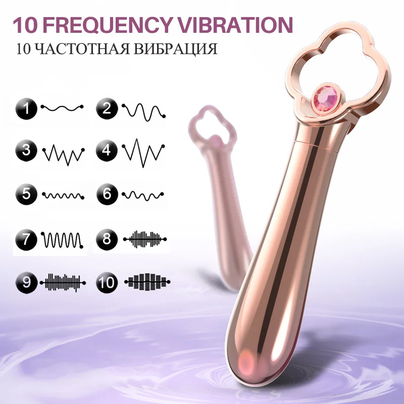 10 Powerful Pulsating Modes Bullet Vibrators Mini Massager - Rose Toy
