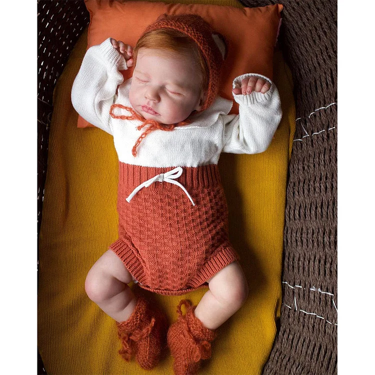  [New 2024] Heartbeat & Sound Reborn Asleep Baby Girl Carolina 20" Real Lifelike Cloth Body Reborn Doll - Reborndollsshop®-Reborndollsshop®