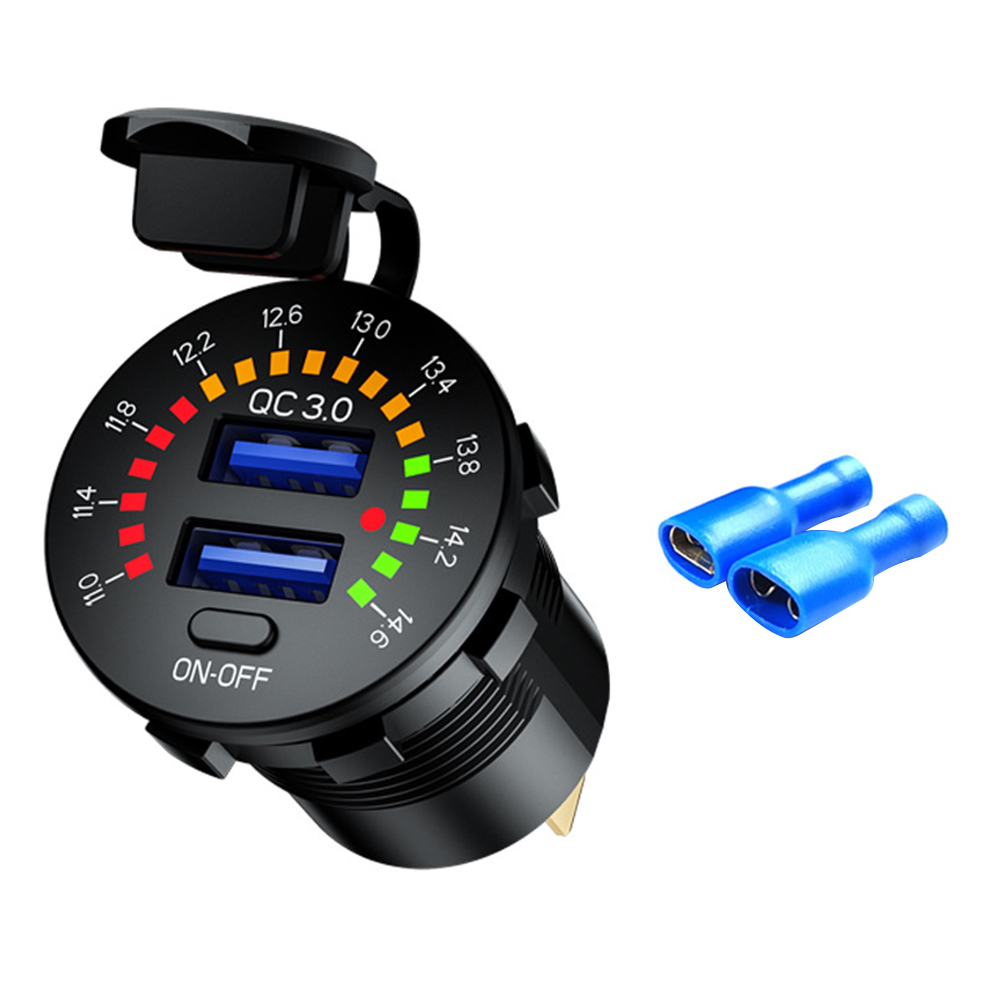 Car Motorcycle Boat Dual USB Charger QC3.0 Power Socket with On/Off Switch, With cable, 501 Original
Car Motorcycle Boat Dual USB Charger QC3.0 Power Socket with On/Off Switch, With cable, 501 Original