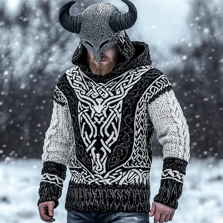 Men's Viking Style Celtic Thick Comfort Hooded Sweater