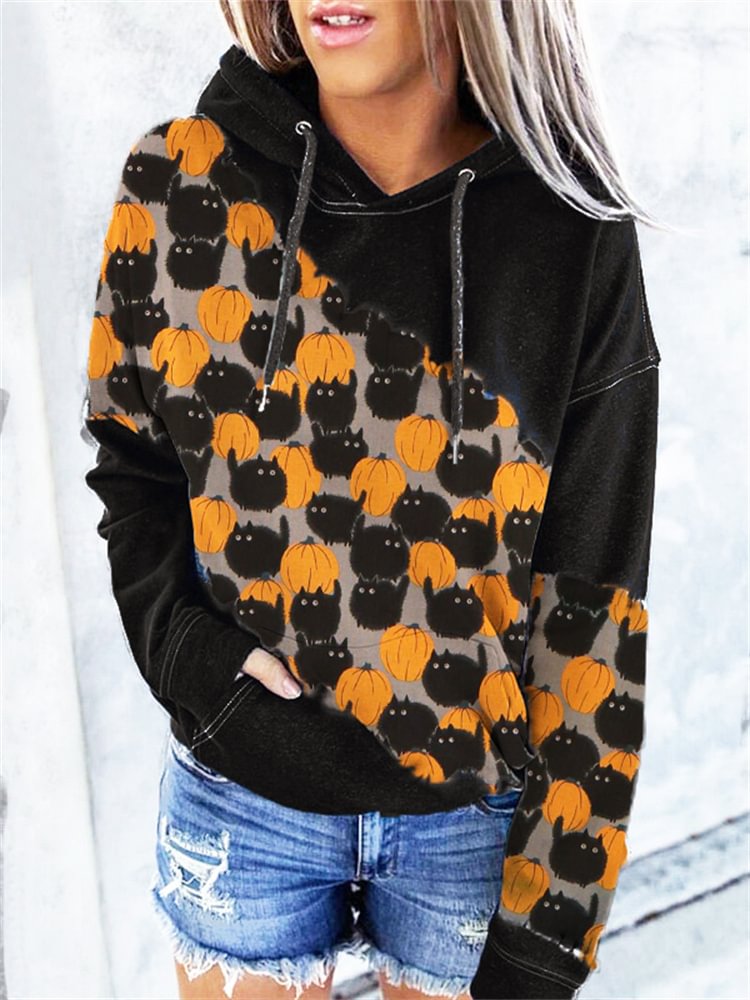 Halloween Pumpkins & Black Cats Sweatshirt