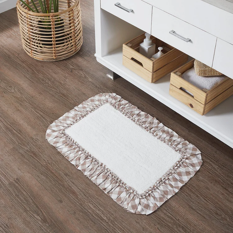 Annie Buffalo Portabella Check Bathmat 20x30