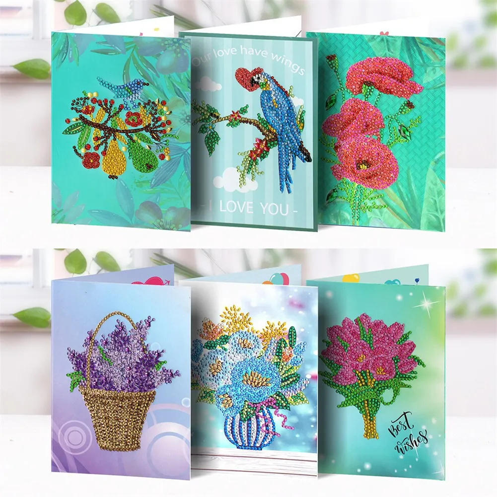 Focart DIY Diamond Painting Greeting Card Kit - 6 Cards With Envelopes - View #4