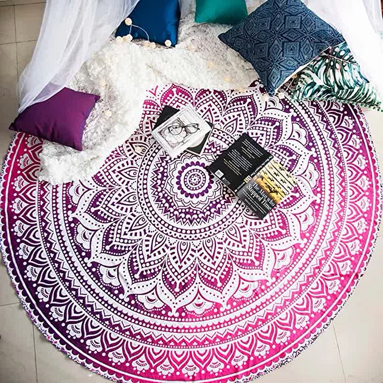 Circular Mandala Rosamia Yoga Meditation Tapestry