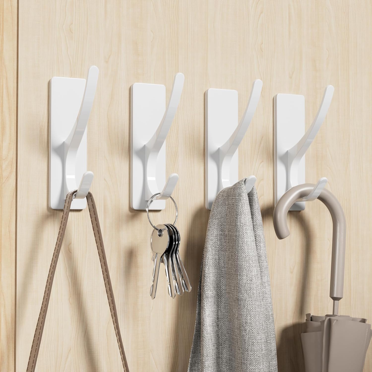 DEVAY HOME APPLIANCES Double-Sided Adhesive Wall Hooks- Wall