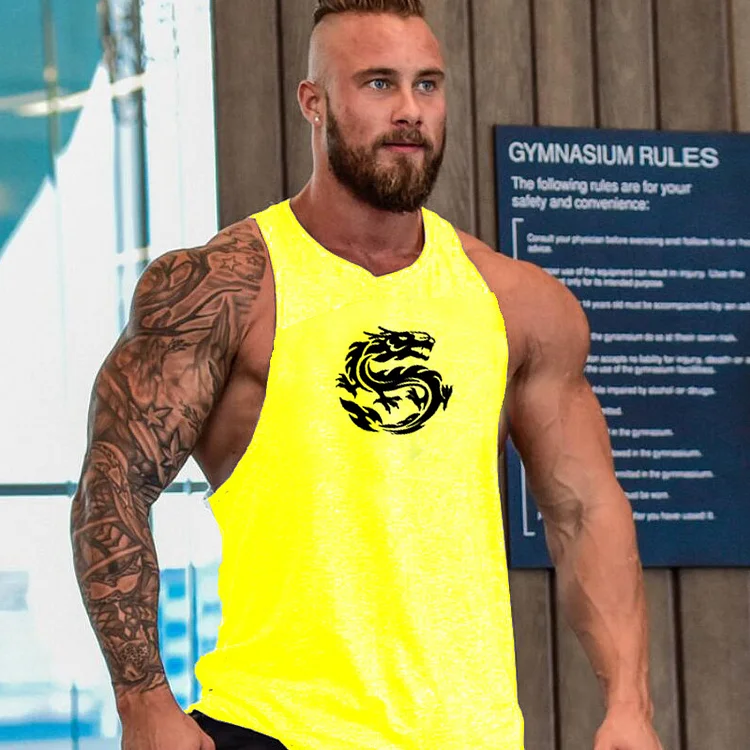 European men's fitness I-shaped vest