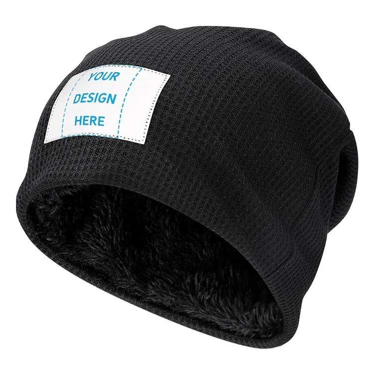 Personalized Fleece Thick Winter Beanies Knit Hat