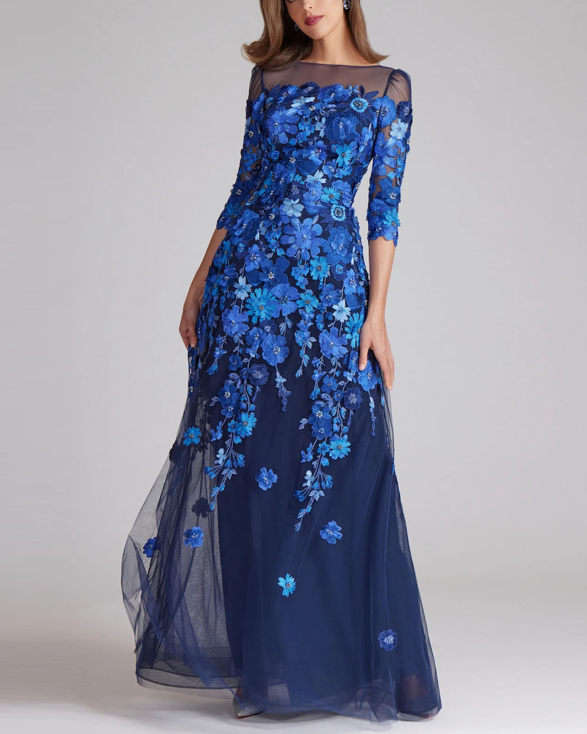 Cute Floral Appliqued Tulle Ball-Gown with 3D Butterfly Accents Clover main image 1