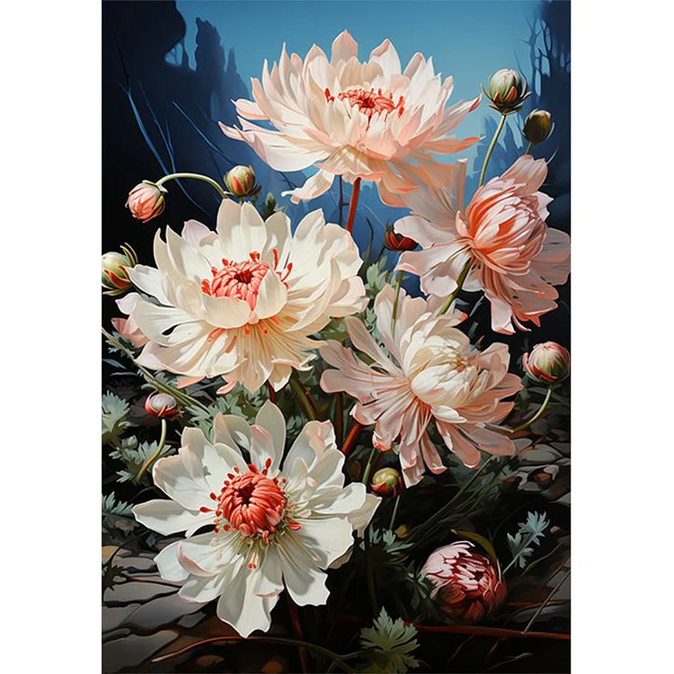 White Chrysanthemum - Painting By Numbers - 30*40CM gbfke