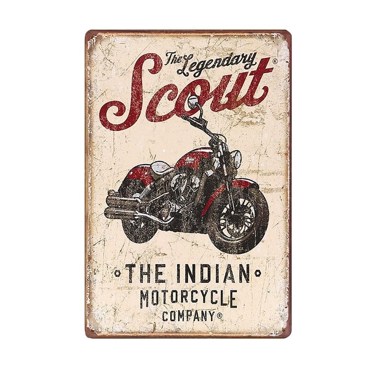 Indian Scout Motorcycle - Vintage Tin Signs/Wooden Signs - 20*30cm/30*40cm