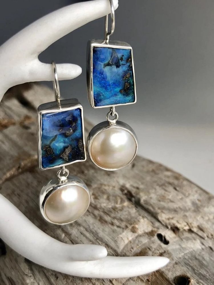 Blue Ocean Pearl Earrings socialshop