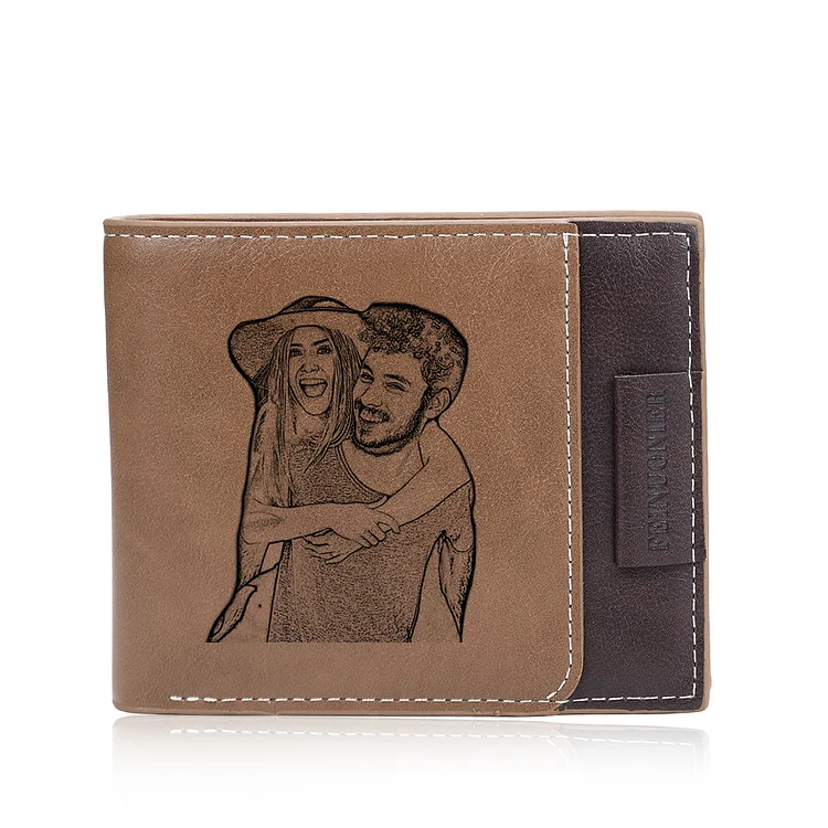 Personalized Men Photo Wallet Engraved Wallet Gifts for Him