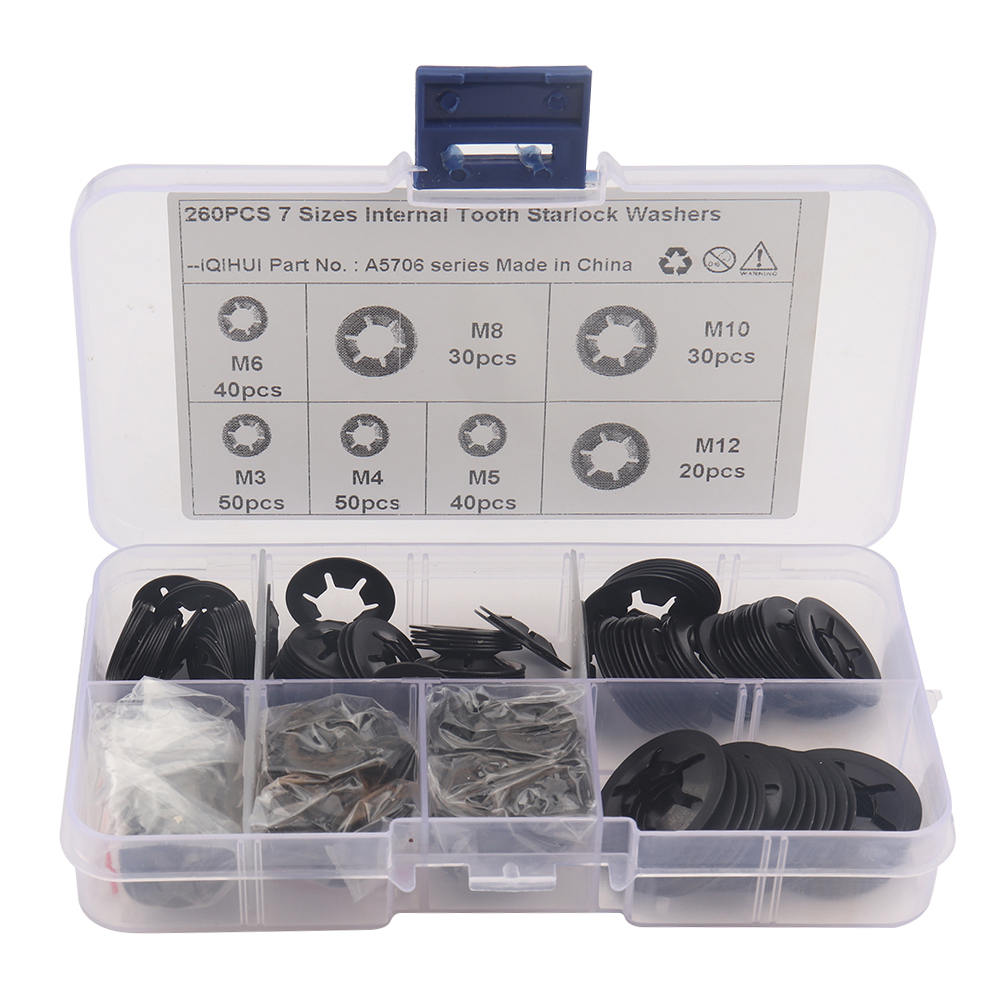 260pcs Assorted Internal Tooth Star Lock Washers Kit M3 M4 M5 M6 M8 M10 M12, 501 Original
260pcs Assorted Internal Tooth Star Lock Washers Kit M3 M4 M5 M6 M8 M10 M12, 501 Original